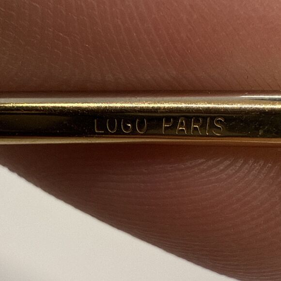 LOGO Paris Eyeglasses Half Rim Metal Frame 006 Gold Cream France 80's. - Picture 10 of 16